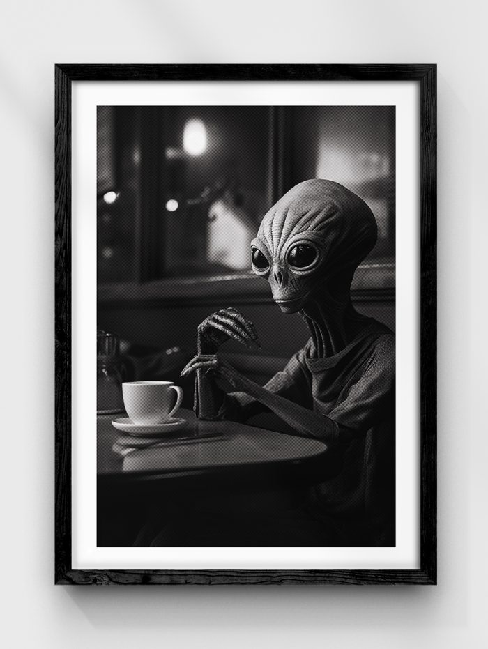 Alien on Bar Poster