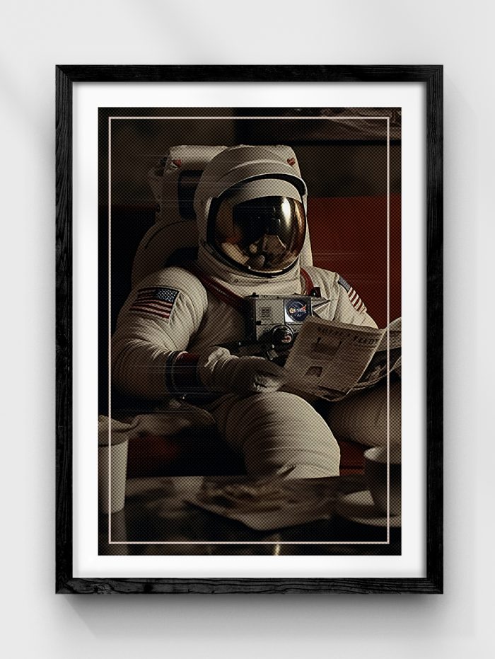 Astronaut Reading Poster