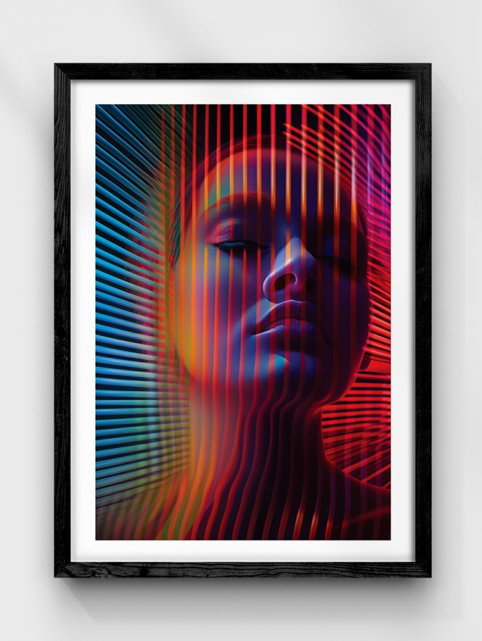 Color Line Face Poster