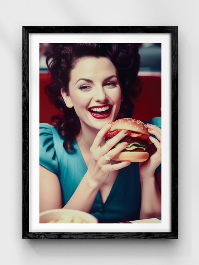 Enjoying Burger Poster