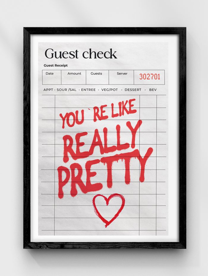 Pretty Guest Check Poster