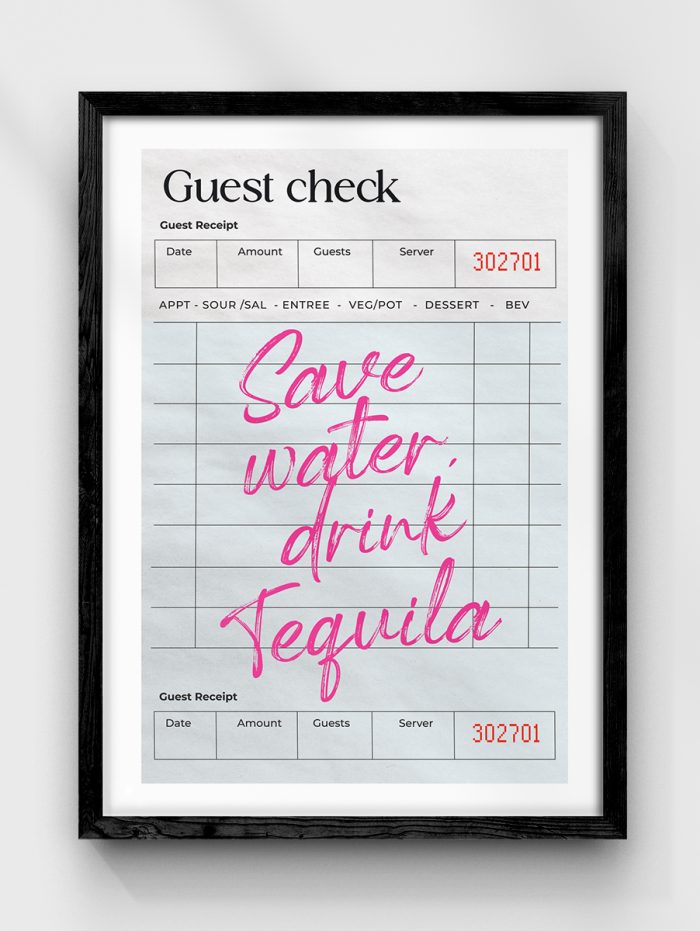 Save Water Guest Check Poster