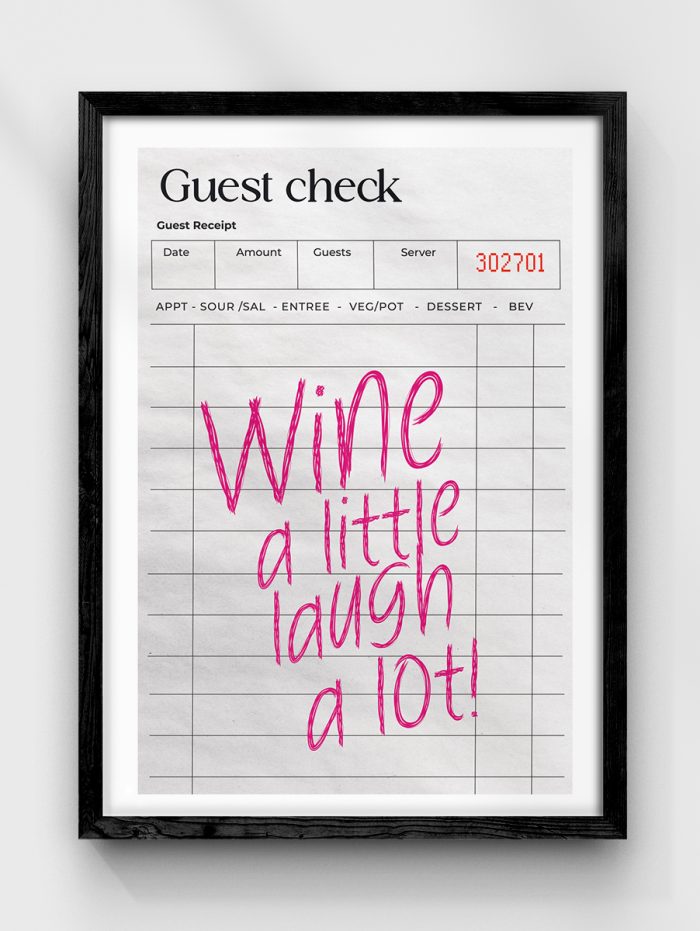 Wine Guest Check Poster