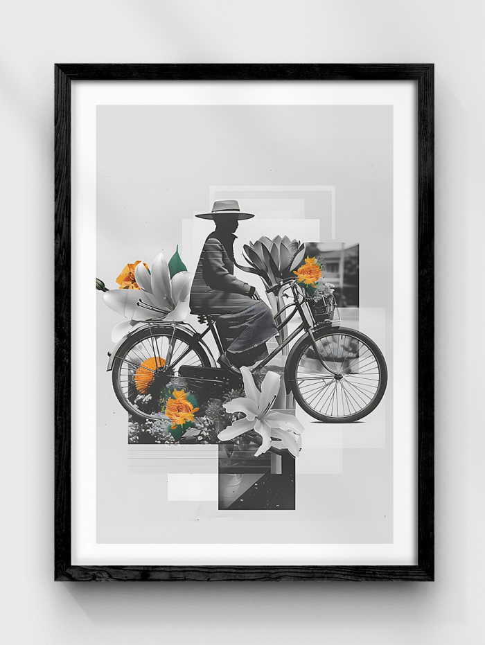 Bike Floral Poster