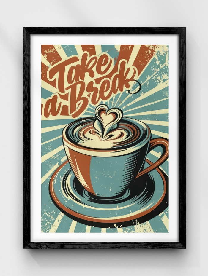 Coffee Break Retro Poster