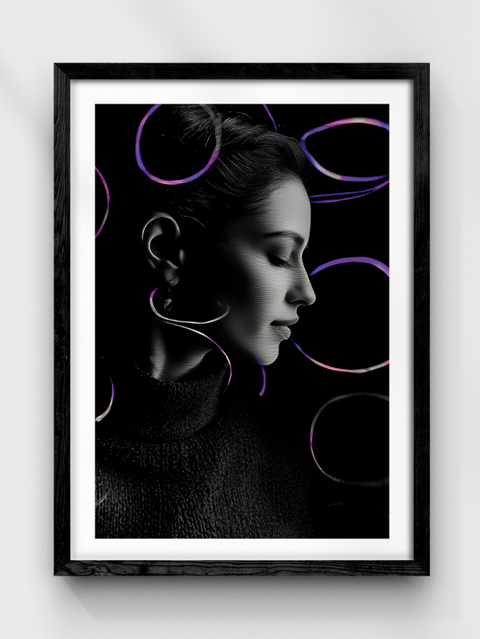 Purple Rings Portrait Poster